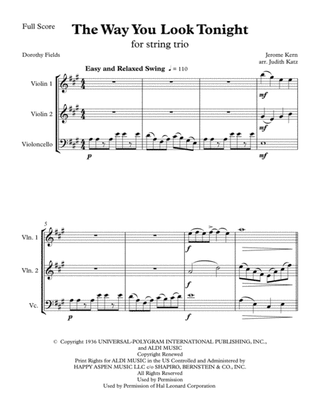 The Way You Look Tonight (arr. Judith Katz)