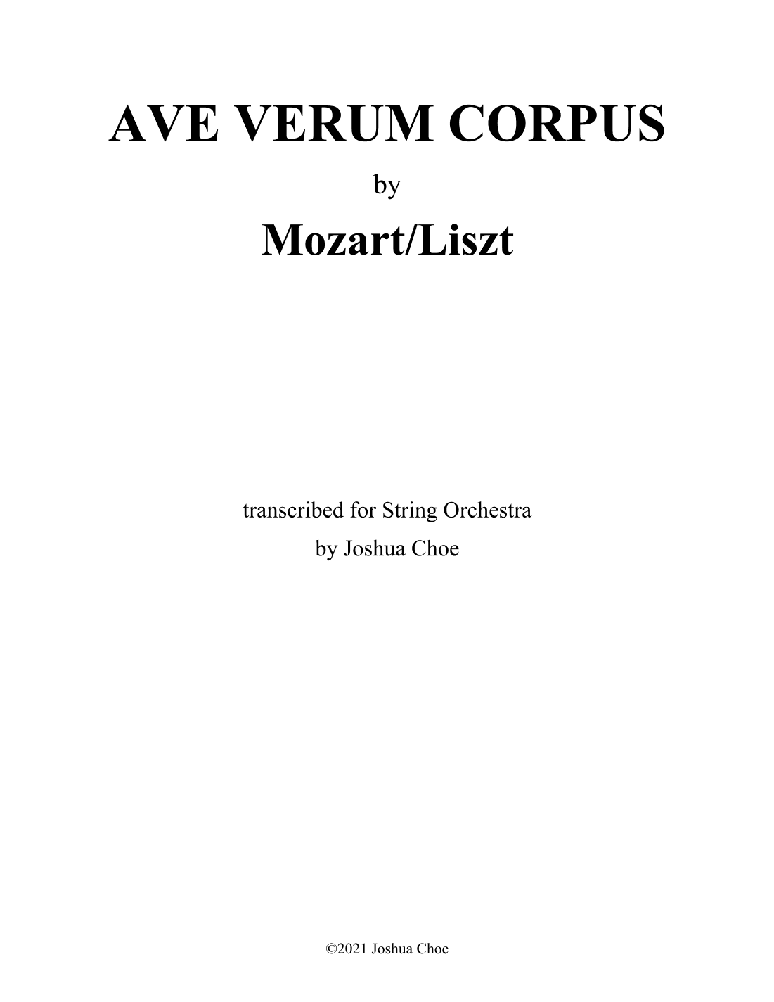Ave Verum Corpus (arr. JMJ Arrangements)