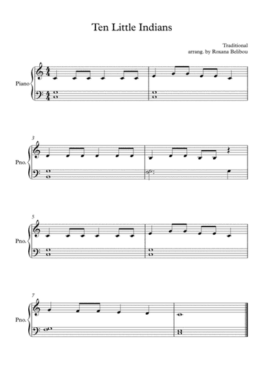Ten Little Indians (arr. Roxana Belibou)