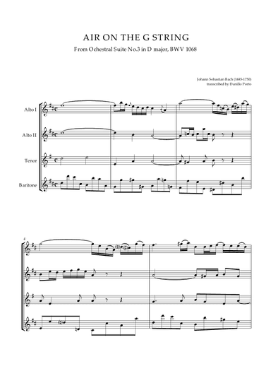 Bach: Air on G string  (Sax quartet) (arr. Danillo Porto)
