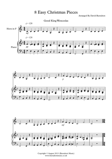 8 Easy Christmas Pieces for French Horn And Piano (arr. David Burndrett)