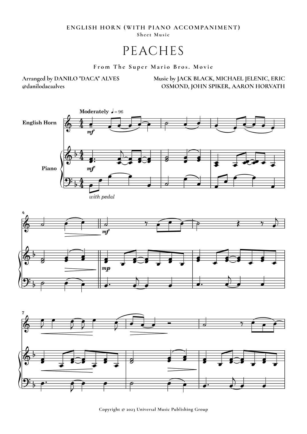 Peaches (arr. Danilo "Daca" Alves)