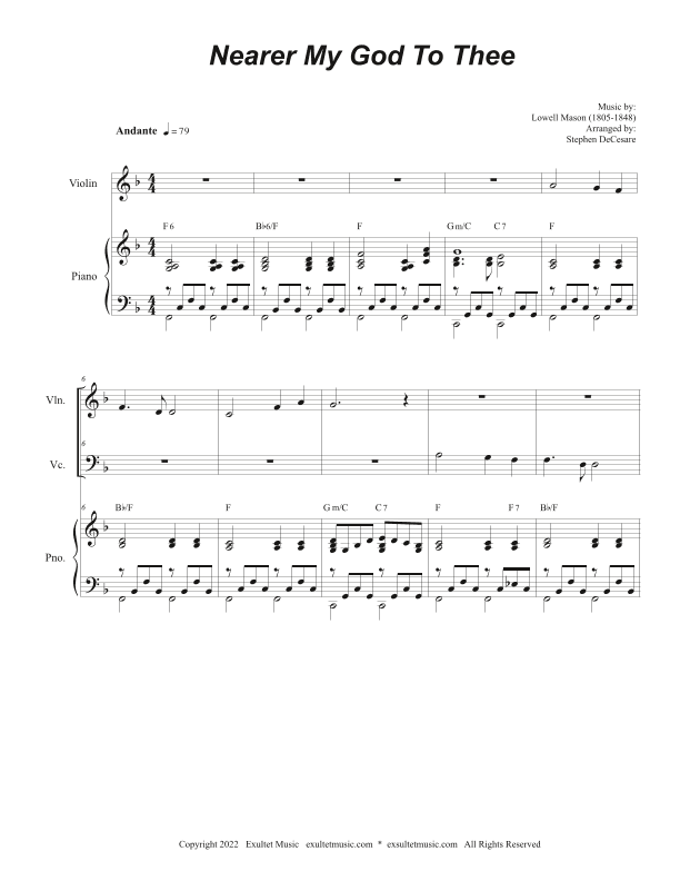 Nearer My God To Thee (Duet for Violin and Cello) (arr. Stephen DeCesare)