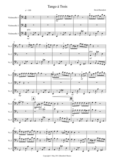 Tango á Trois for Cello Trio (arr. David Burndrett)
