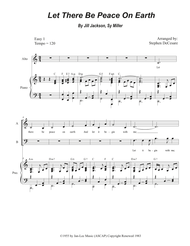 Let There Be Peace On Earth (arr. Stephen DeCesare)