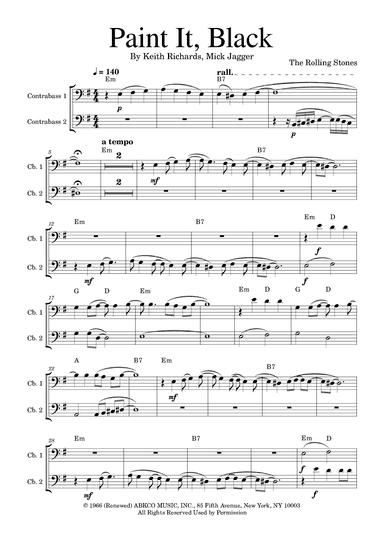 Paint It, Black (arr. Golden Skull Editions)