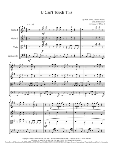 U Can't Touch This (arr. Alicia S.)