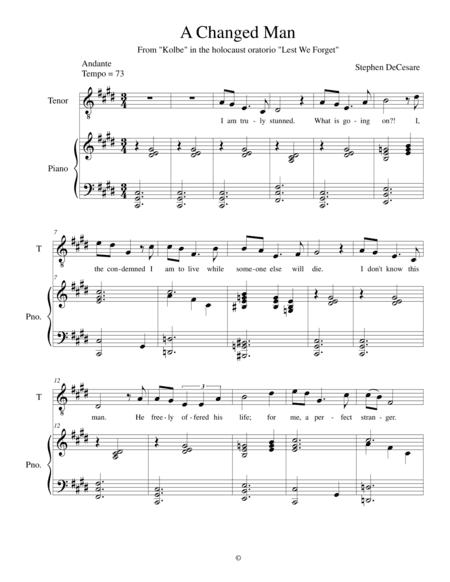 A Changed Man (Tenor solo)