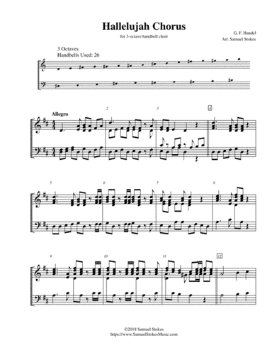 Hallelujah Chorus from Handel's Messiah - for 3-octave handbell choir (arr. Samuel Stokes)