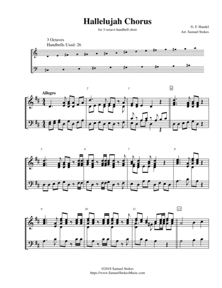 Hallelujah Chorus from Handel's Messiah - for 3-octave handbell choir (arr. Samuel Stokes)