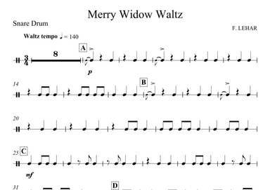 Merry Widow Waltz For Snare Drum (arr. Lojze Pirnat)
