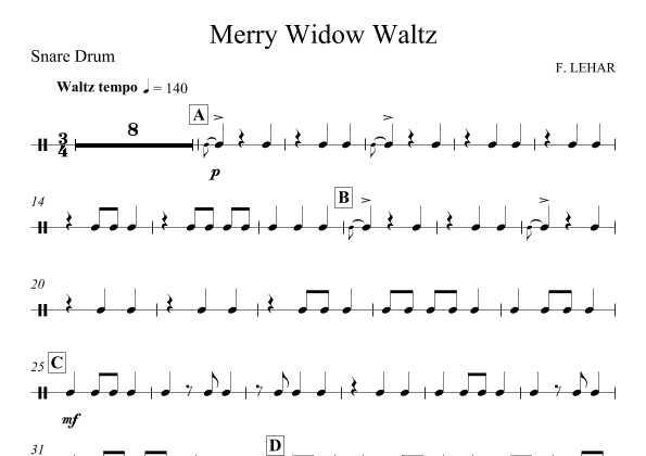 Merry Widow Waltz For Snare Drum (arr. Lojze Pirnat)