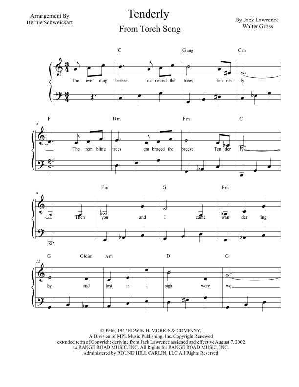 Tenderly (arr. Bernie Schweickart)