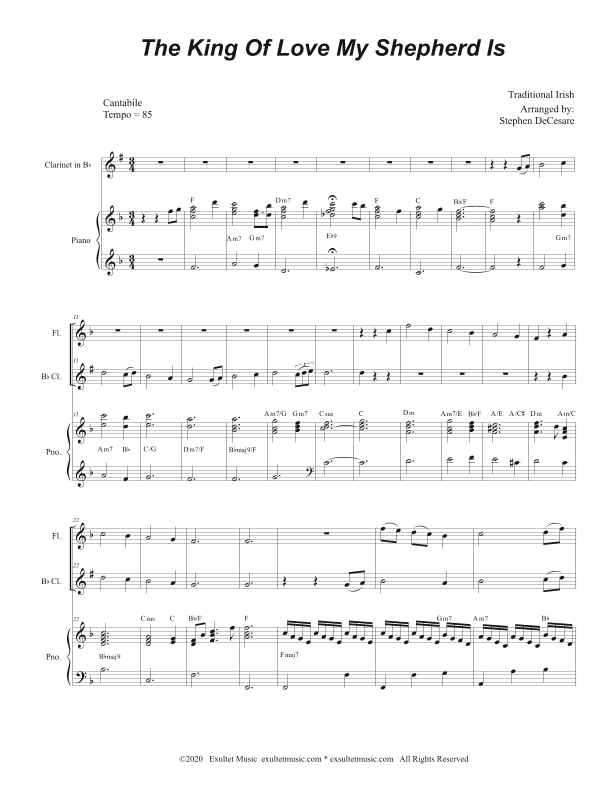 The King Of Love My Shepherd Is (Duet for Flute and Bb-Clarinet) (arr. Stephen DeCesare)