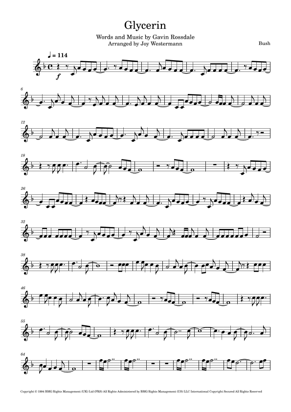 Glycerine (arr. Joy Westermann)