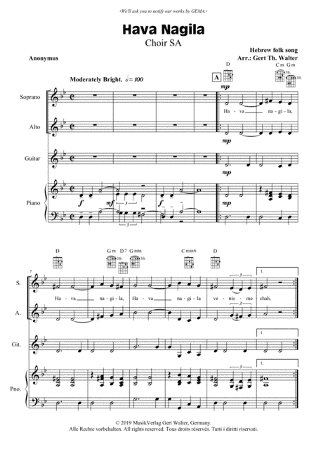 Hava Nagila (arr. Gert Th. Walter)