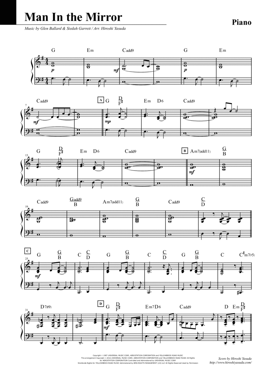 Man In The Mirror (arr. Hiroshi Yasuda)