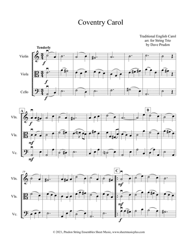 Coventry Carol for String Trio (arr. Dave Prudon)