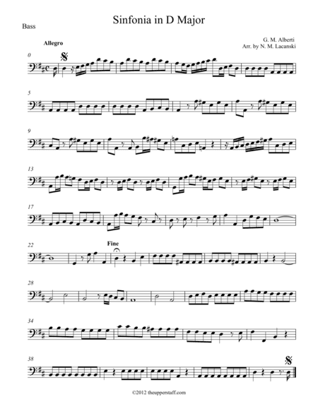 Sinfonia in D Major (arr. Nick Lacanski)