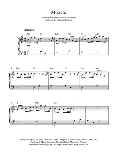 Miracle (arr. Kaiserin Rebecca)