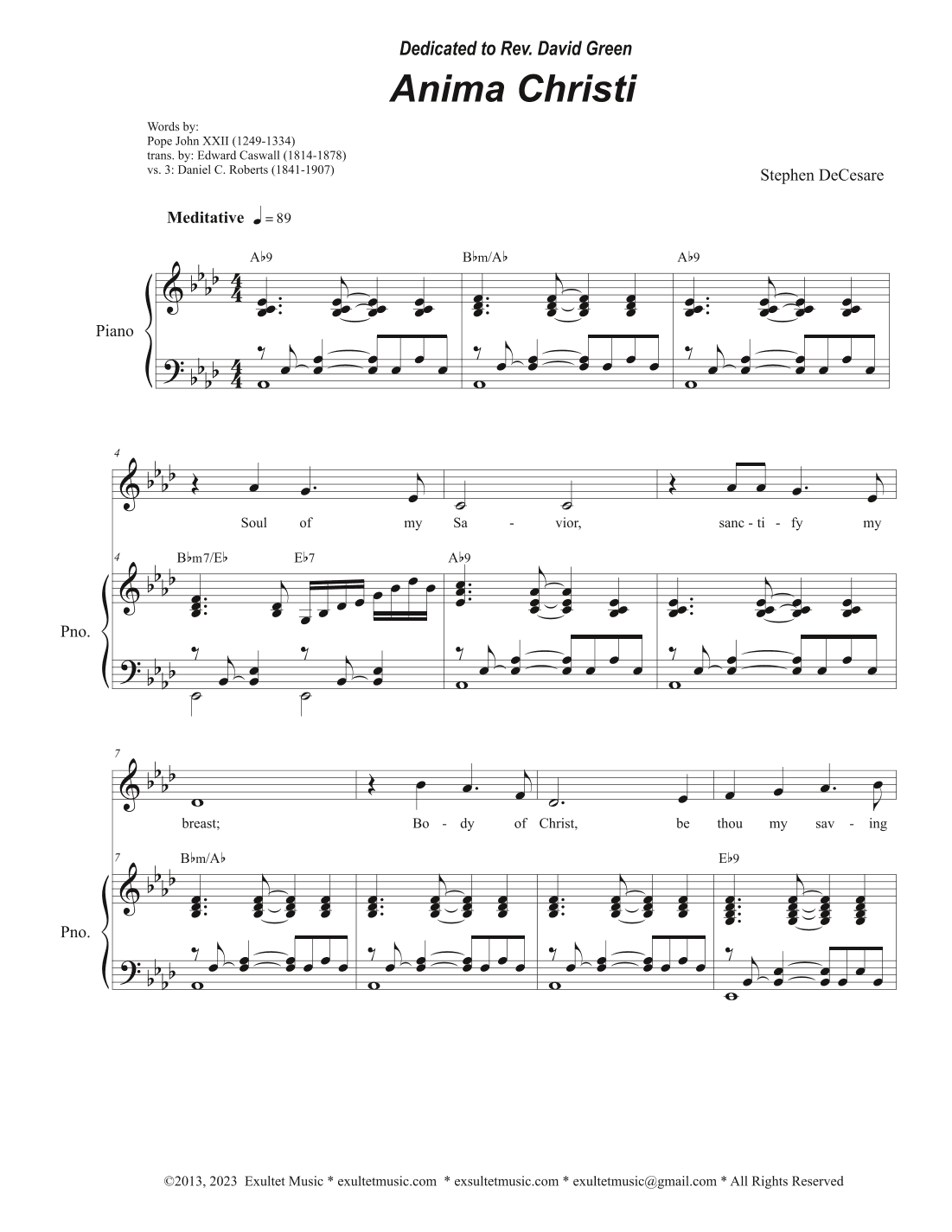 Anima Christi (Vocal solo)