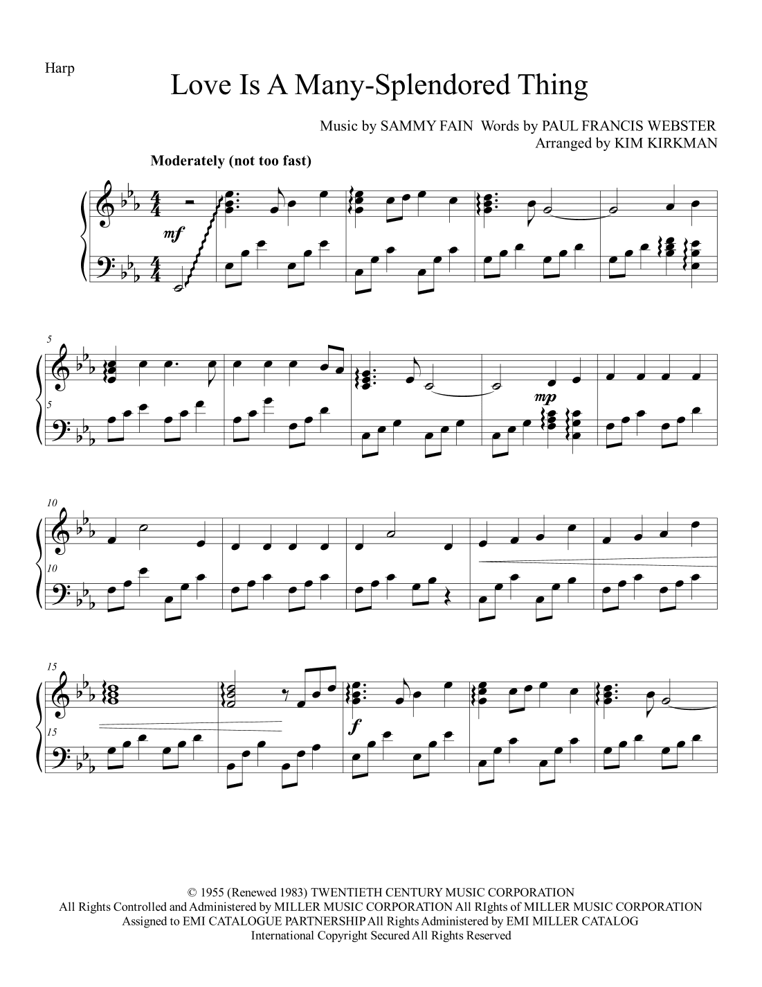 Love Is A Many-splendored Thing (arr. Kim Kirkman)