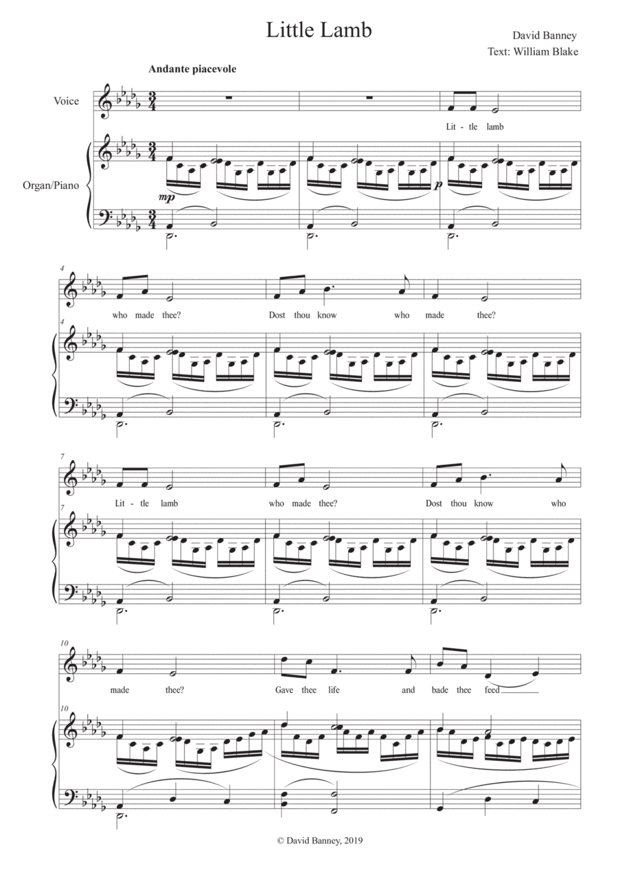 Little Lamb (text by William Blake)