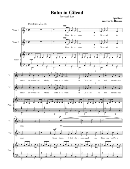 Balm in Gilead (2 pt.) (arr. Curtis Hanson)