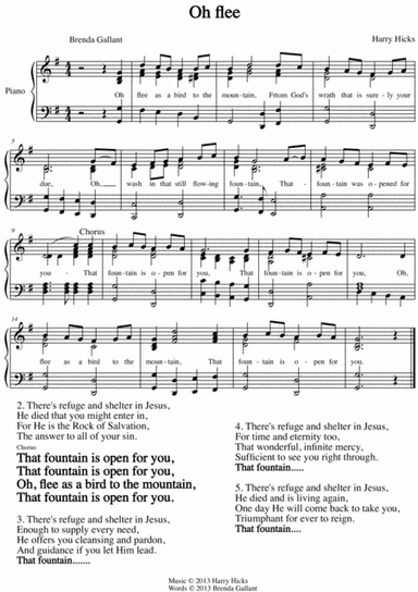 Oh flee as a bird. A brand new hymn!