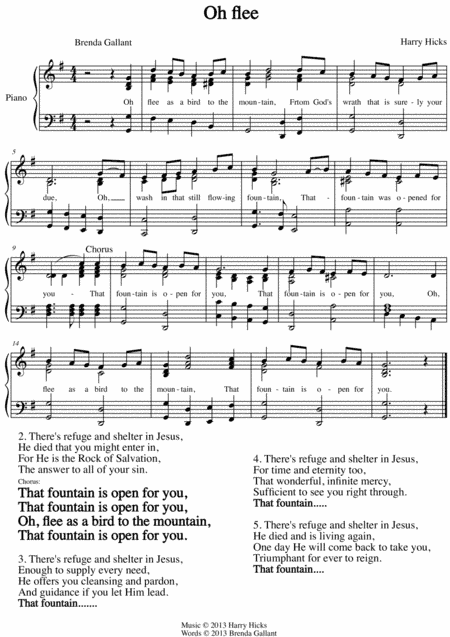 Oh flee as a bird. A brand new hymn!