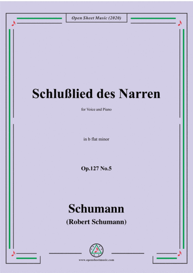 Schumann-Schlußlied des Narren Op.127 No.5,in b flat minor (arr. MSM)