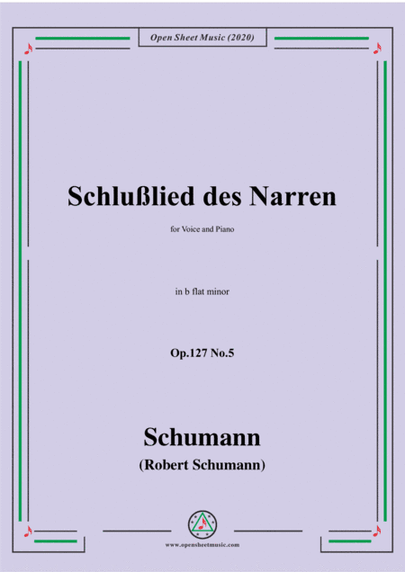 Schumann-Schlußlied des Narren Op.127 No.5,in b flat minor (arr. MSM)