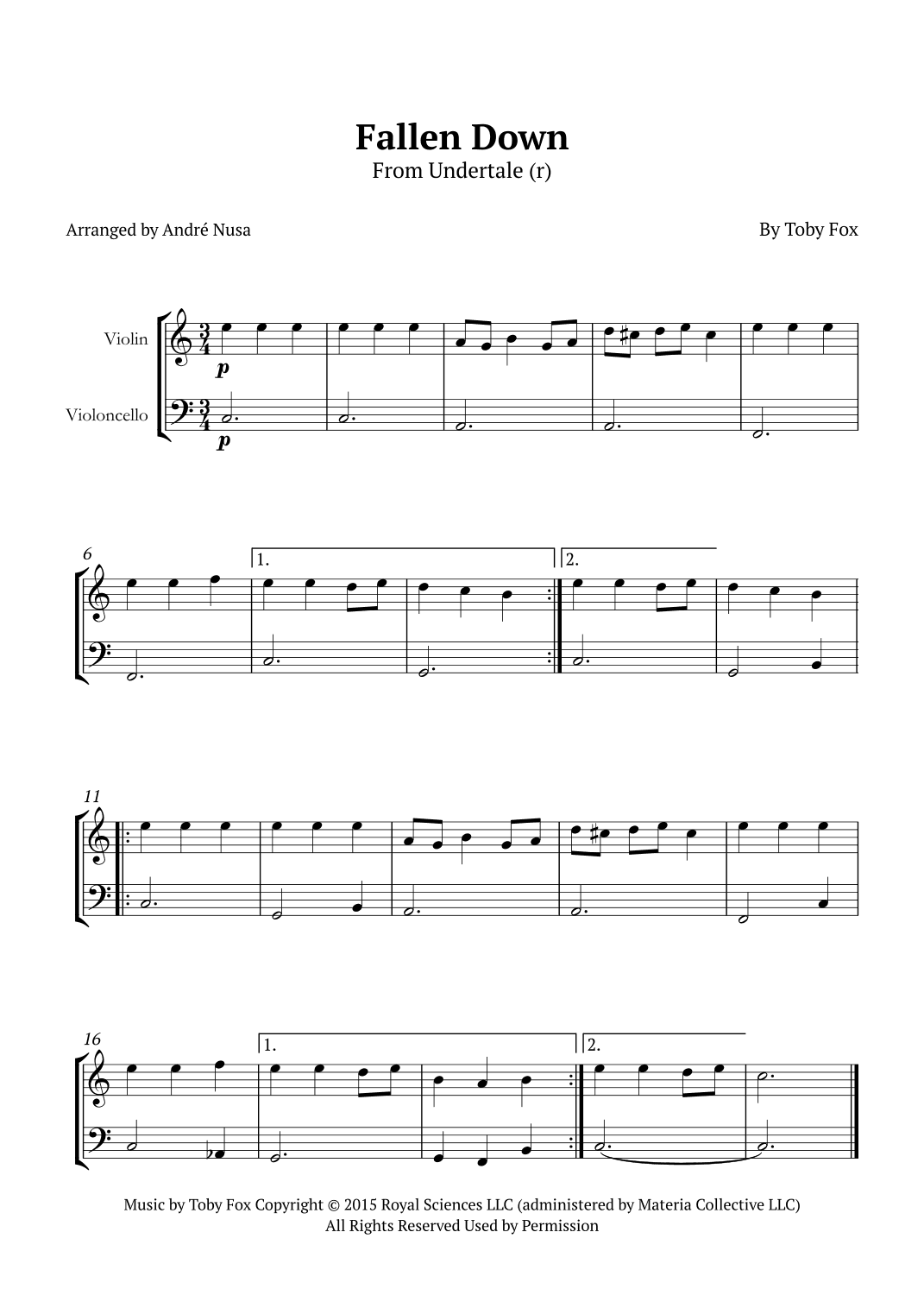 Fallen Down (arr. a)