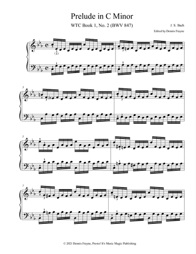 Prelude in C Minor, WTC Book 1, No 2 (BWV 847) (arr. Dennis Frayne)