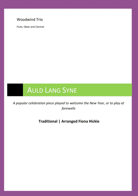 Auld Lang Syne (arr. Fiona Hickie)
