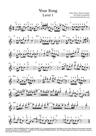Your Song (arr. Pedro Lutterbach)