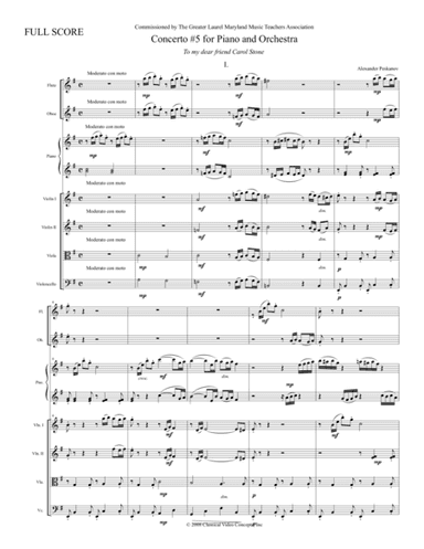 Concerto No. 5  (First Edition) - Orchestra Score