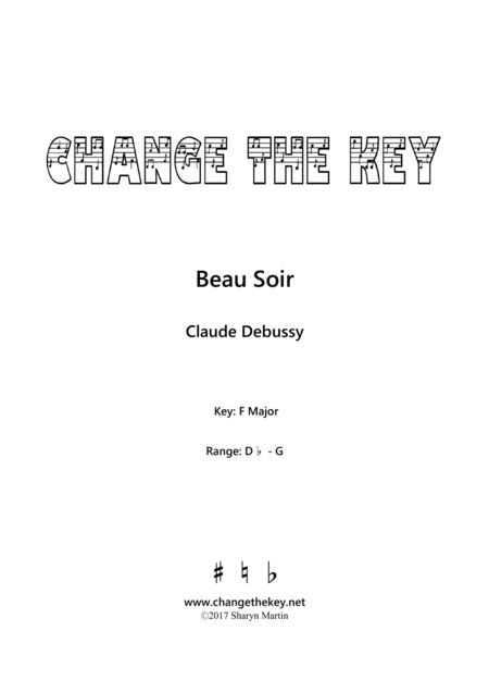 Beau Soir - F Major (arr. Change the Key)