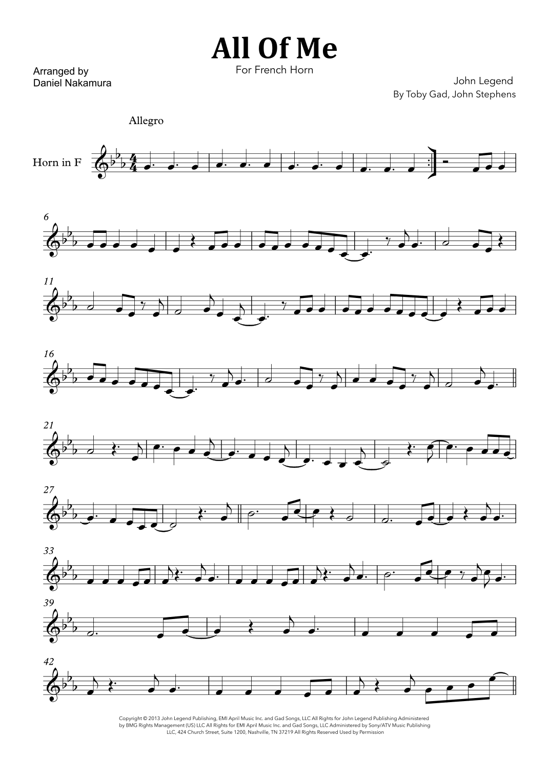 All Of Me (arr. Daniel Nakamura)