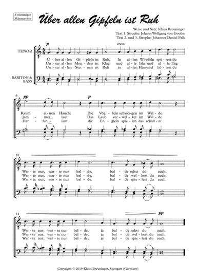 Über allen Gipfeln ist Ruh' (Wandrers Nachtlied)