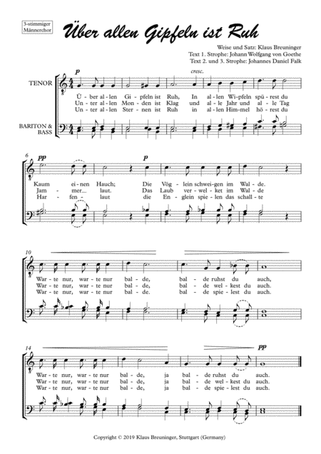 Über allen Gipfeln ist Ruh' (Wandrers Nachtlied)