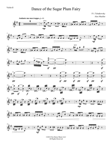 Dance of the Sugar Plum Fairy - Violin 2 (arr. Alex Mueller)