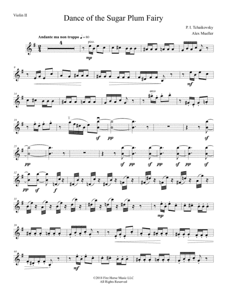 Dance of the Sugar Plum Fairy - Violin 2 (arr. Alex Mueller)