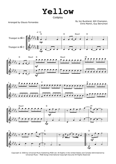 Yellow (arr. Glauco Fernandes)