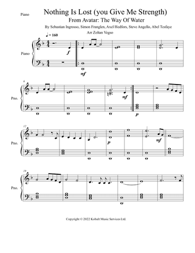 Nothing Is Lost (you Give Me Strength) (arr. Zoltan Vegso)