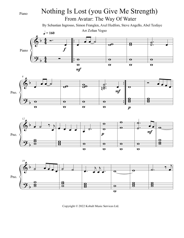 Nothing Is Lost (you Give Me Strength) (arr. Zoltan Vegso)