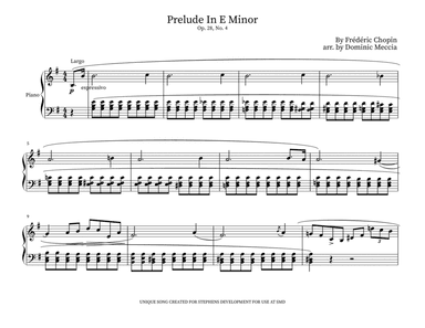 Prelude In E Minor, Op. 28, No. 4 (arr. Dominic Meccia)