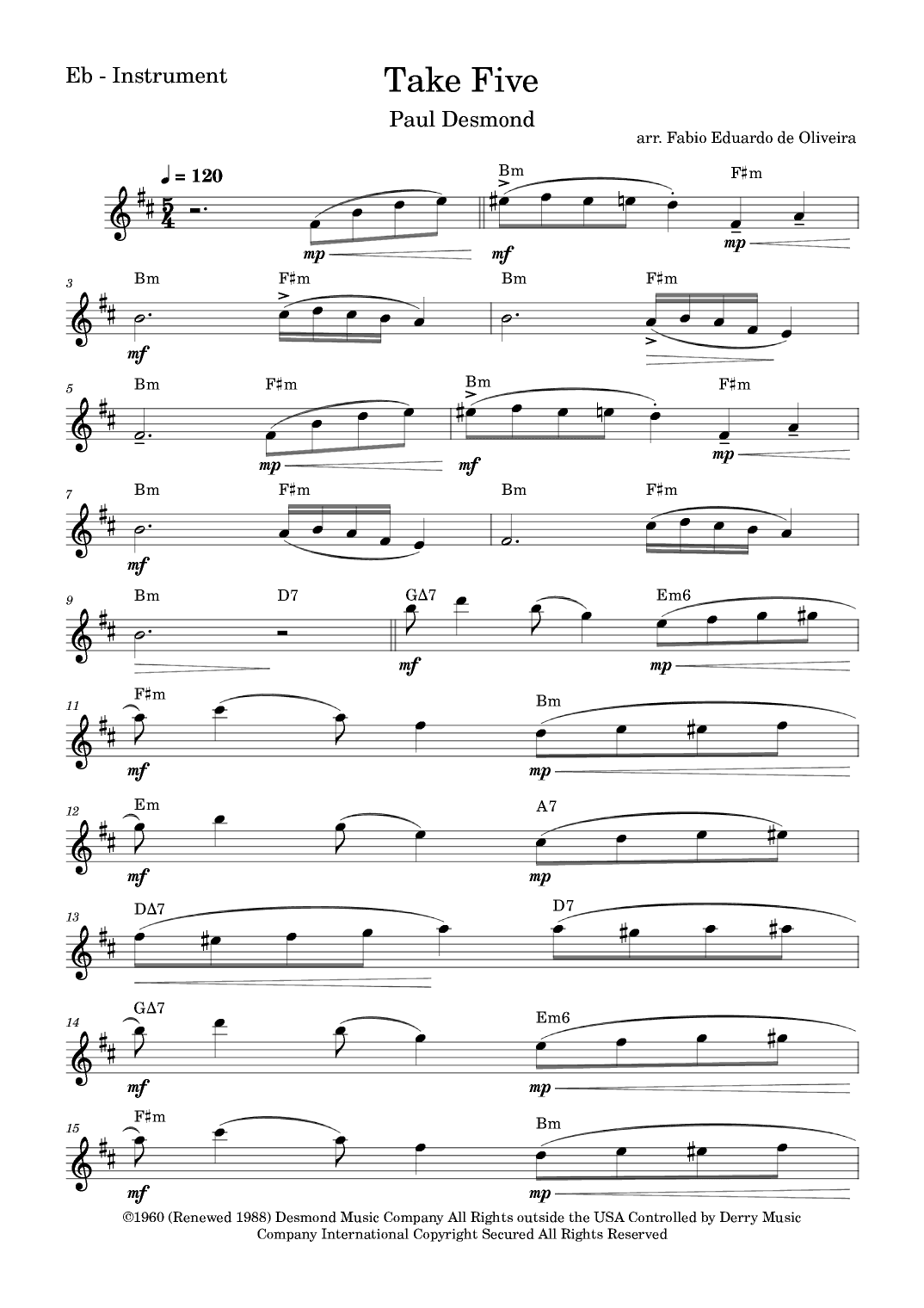 Take Five (arr. Fabio Eduardo de Oliveira)