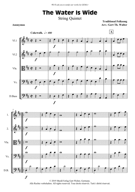 The Water Is Wide (arr. Gert Th. Walter)