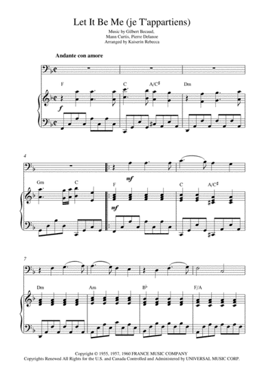 Let It Be Me (je T'appartiens) (arr. Kaiserin Rebecca)